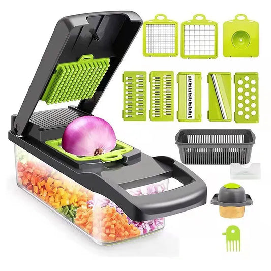 12 in 1 Multifunctional Vegetable Slicer Cutter Includes Basket
